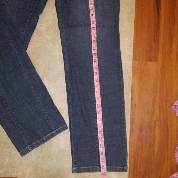 Womens Bandolino Stretch Jeans Sz 12 Denim Dark Wash Zipper Pockets Front Seam - Picture 8 of 8